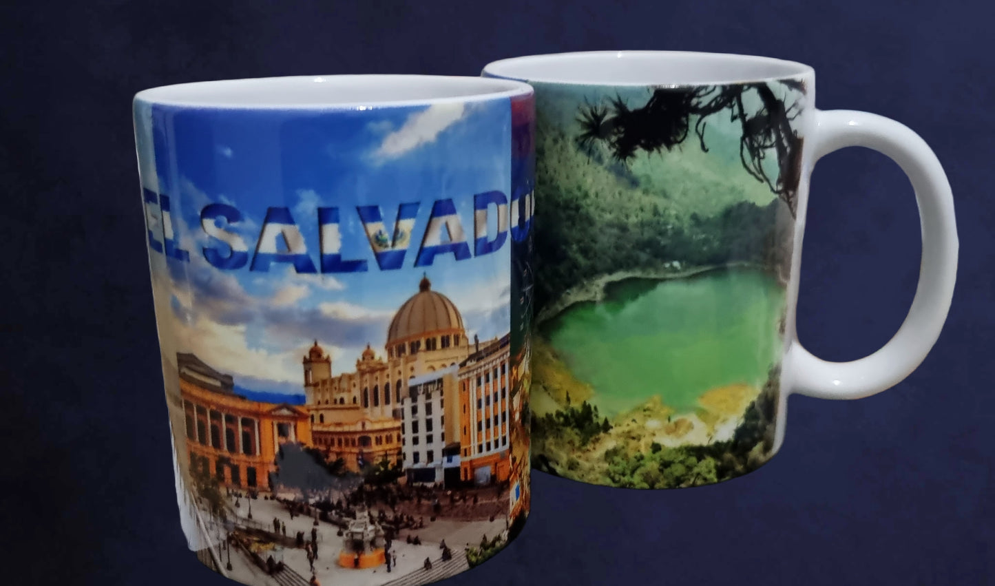 Tazas con paisajes de El Salvador