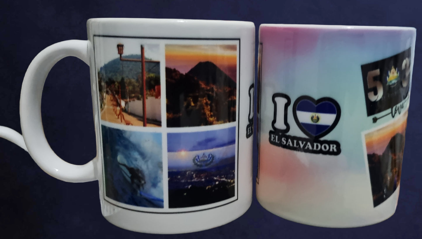 Tazas con paisajes de El Salvador